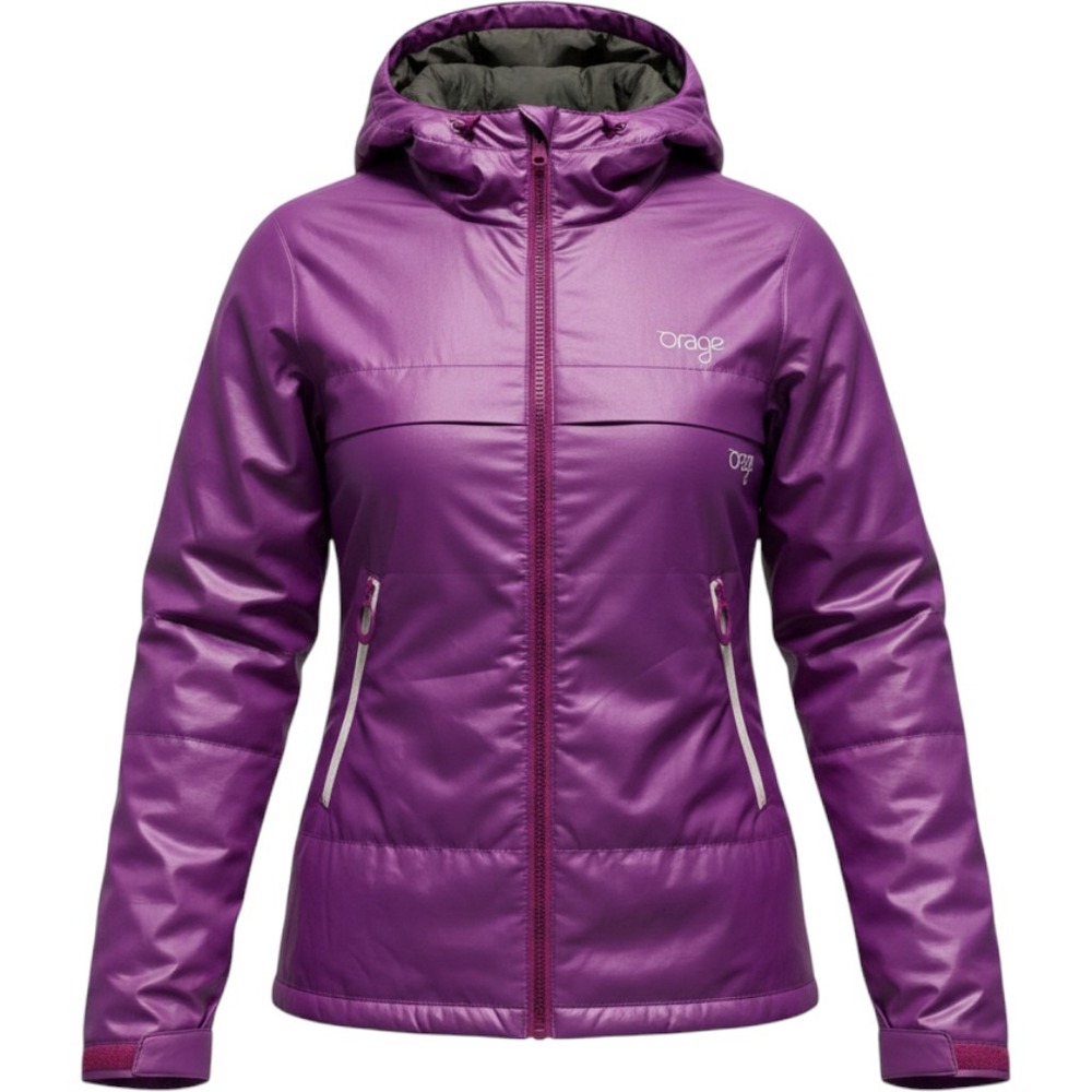 Orage Puffer Jacket Insulated Hooded Full Zip Small Purple Ski Snowboard